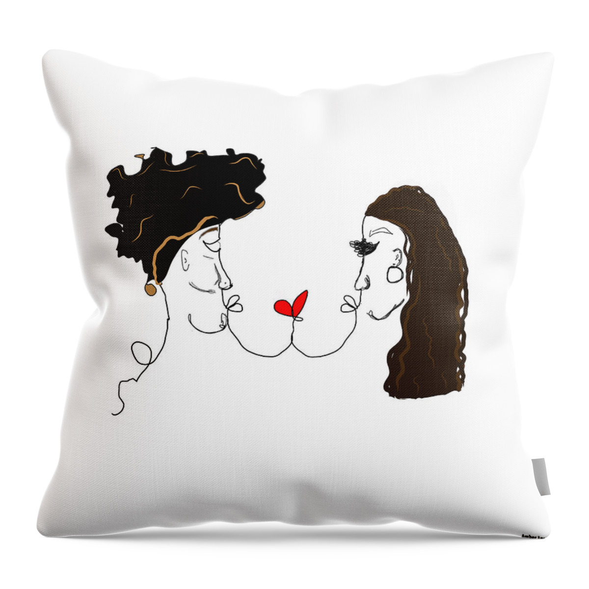  Throw Pillow featuring the digital art Gemini Love by Amber Lasche