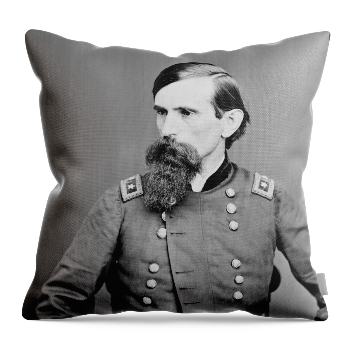 Lew Wallace Throw Pillow featuring the photograph General Lew Wallace Portrait - Civil War by War Is Hell Store