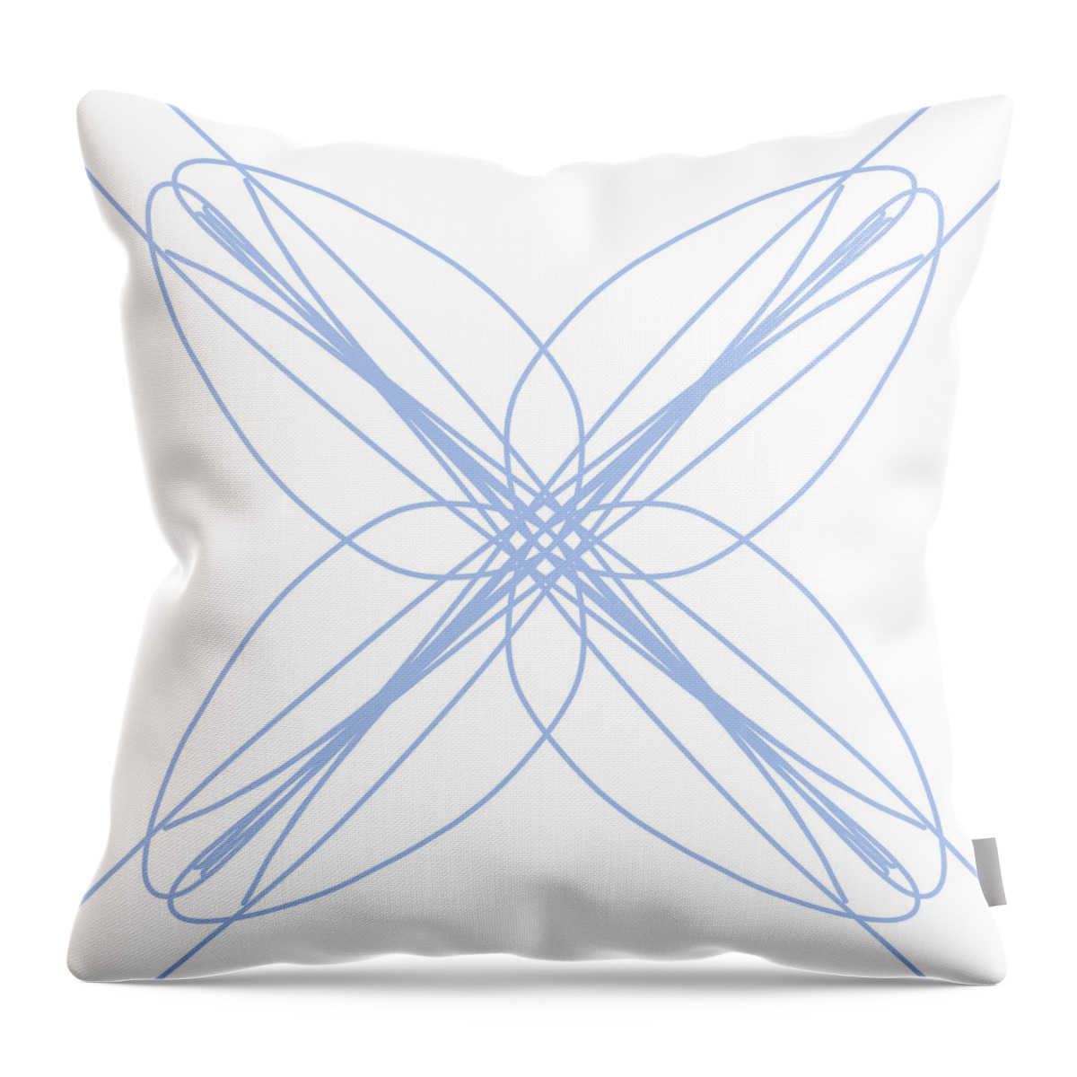 Blue Lines Throw Pillow featuring the digital art Geometrical Pattern - Christmas Flower by Patricia Awapara