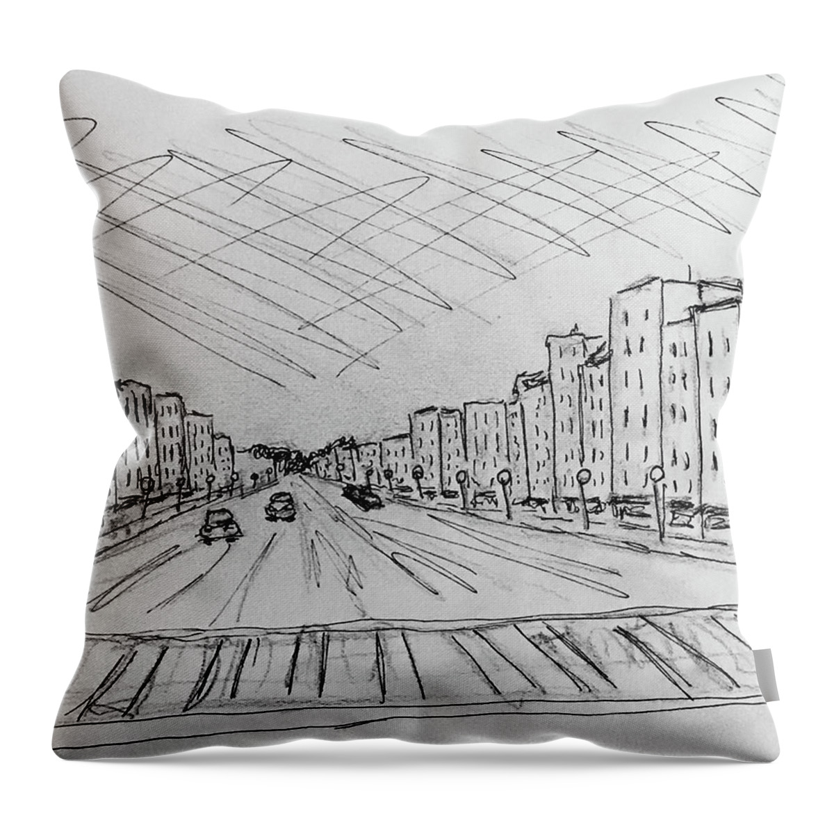  Throw Pillow featuring the painting Georgetown Sketch by John Macarthur