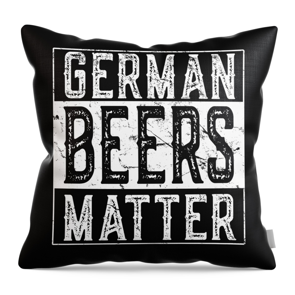 Funny Throw Pillow featuring the digital art German Beers Matter by Flippin Sweet Gear