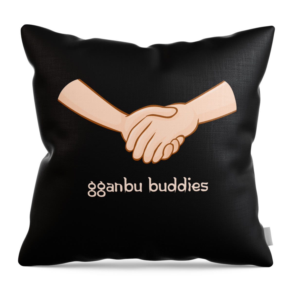 Gganbu Throw Pillow featuring the digital art Gganbu Buddies by Flippin Sweet Gear