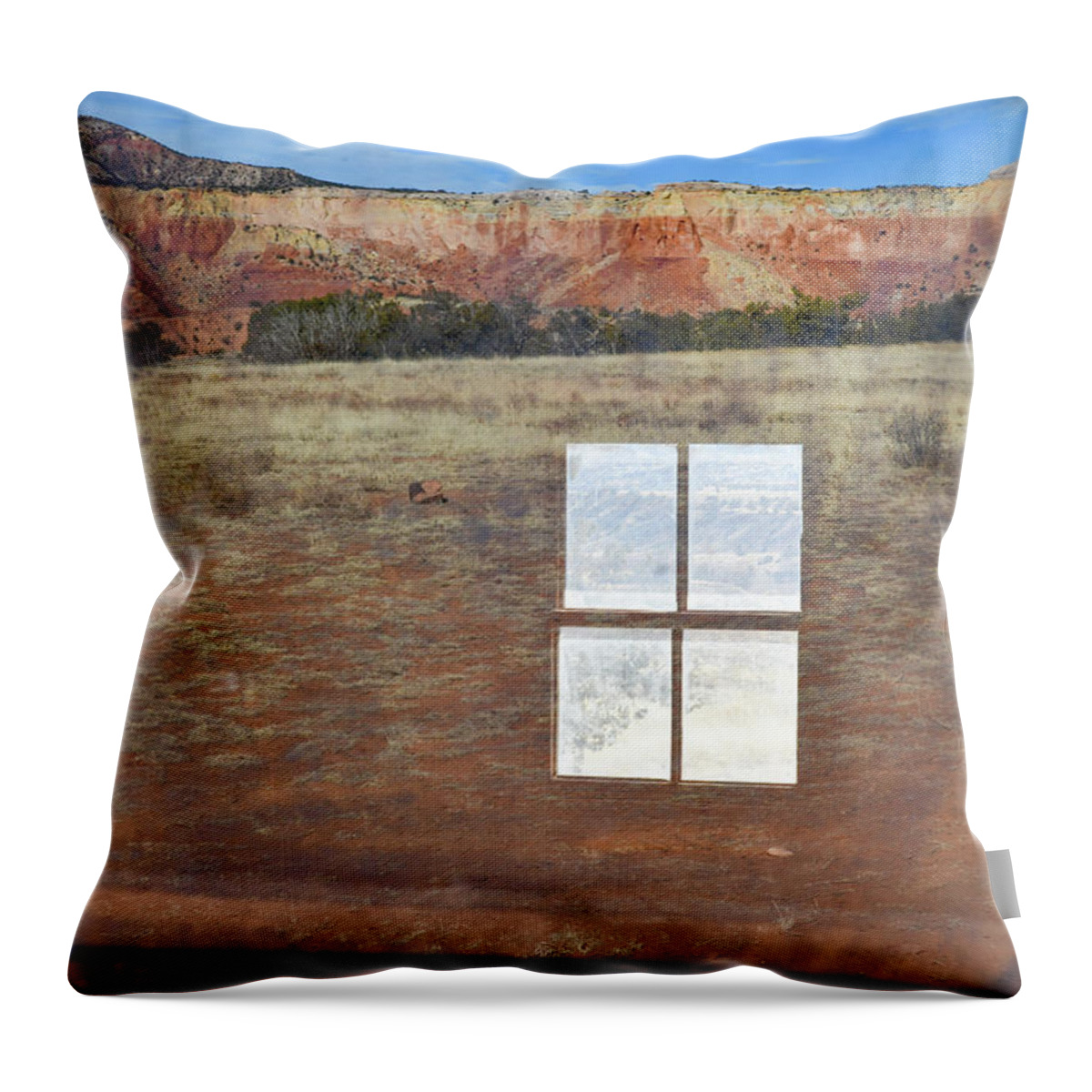 Copyright Elixir Images Throw Pillow featuring the photograph Ghost Ranch Reflections Abiquiu by Santa Fe