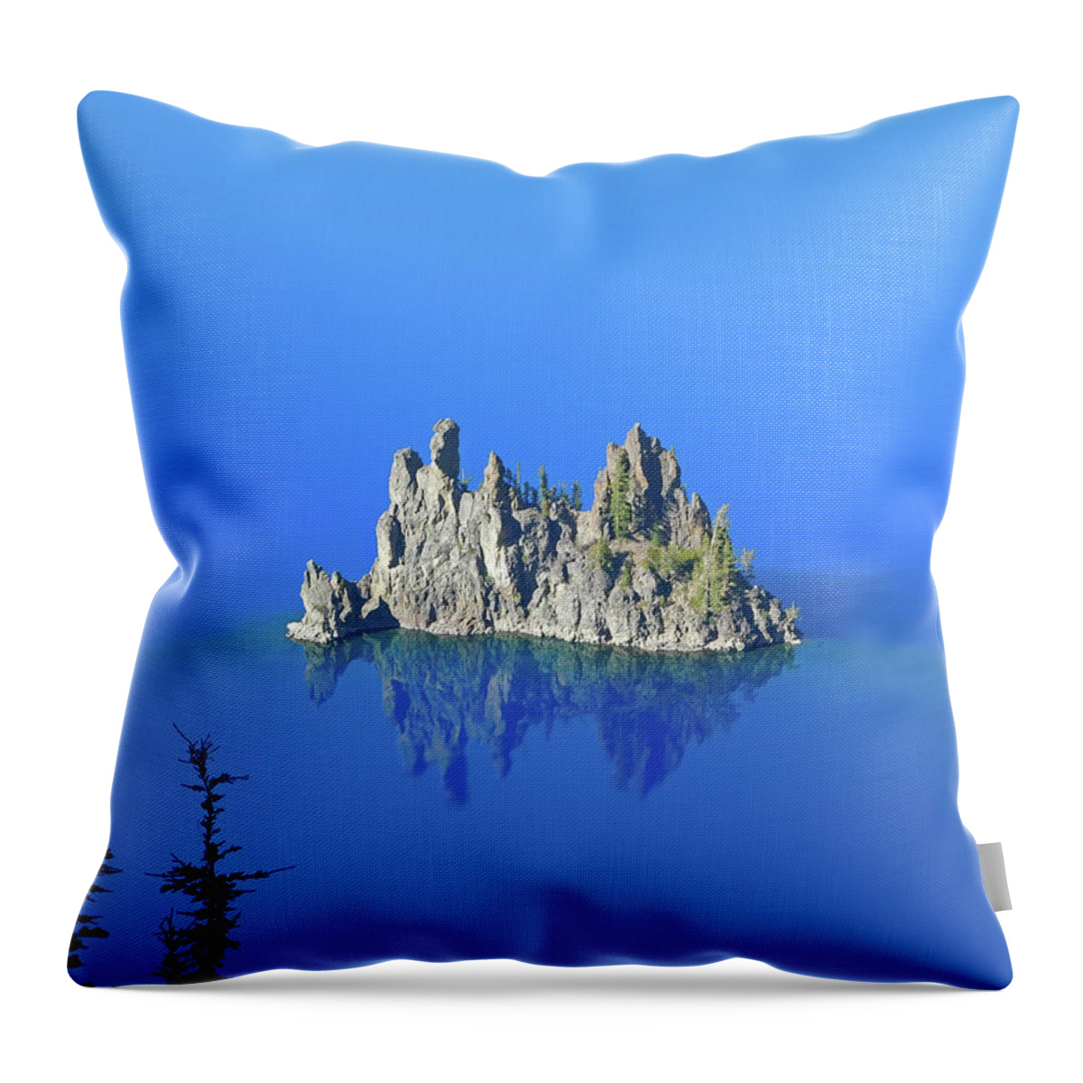 Crater Throw Pillow featuring the photograph Ghost Ship Rock by Carl Moore