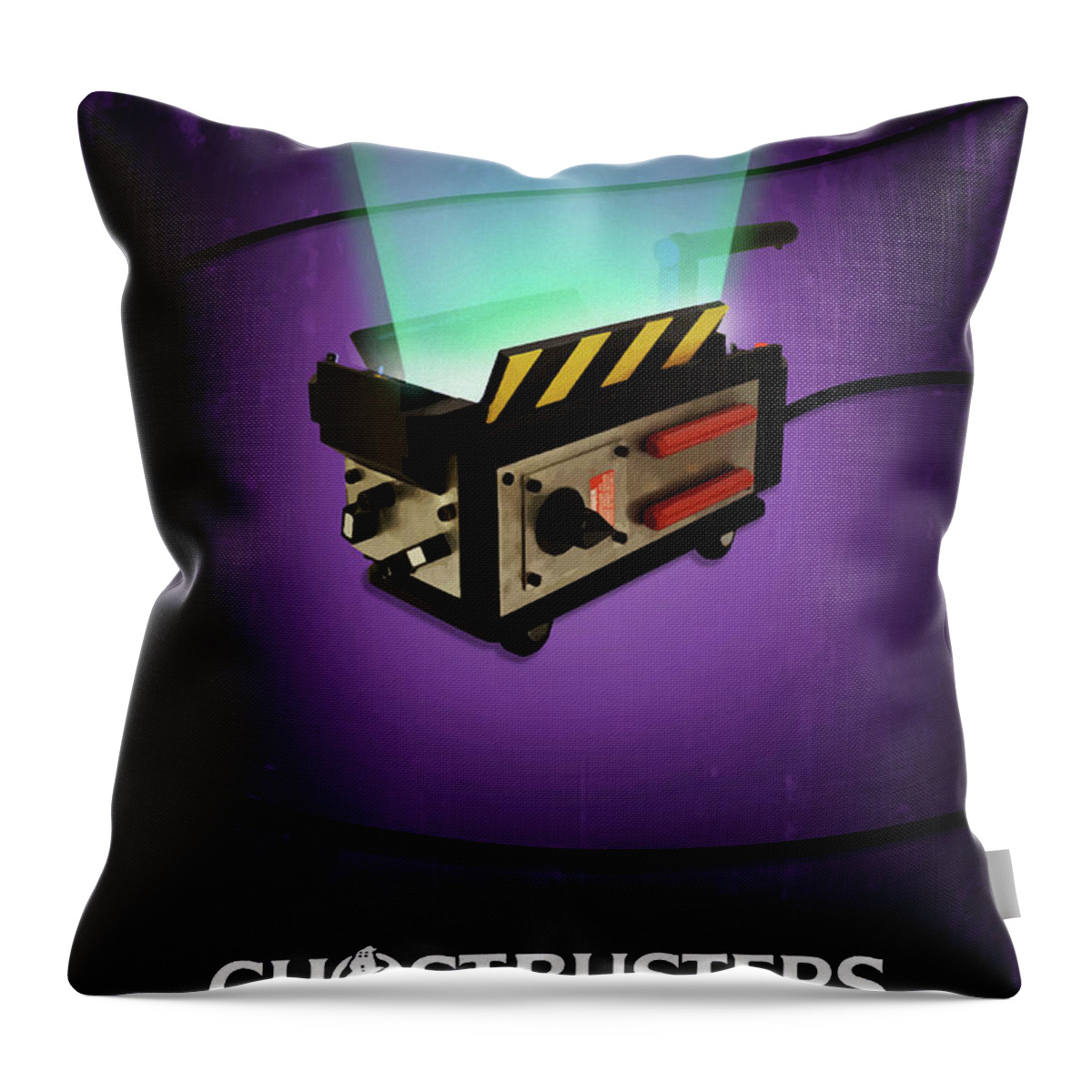 Movie Poster Throw Pillow featuring the digital art Ghostbusters by Bo Kev