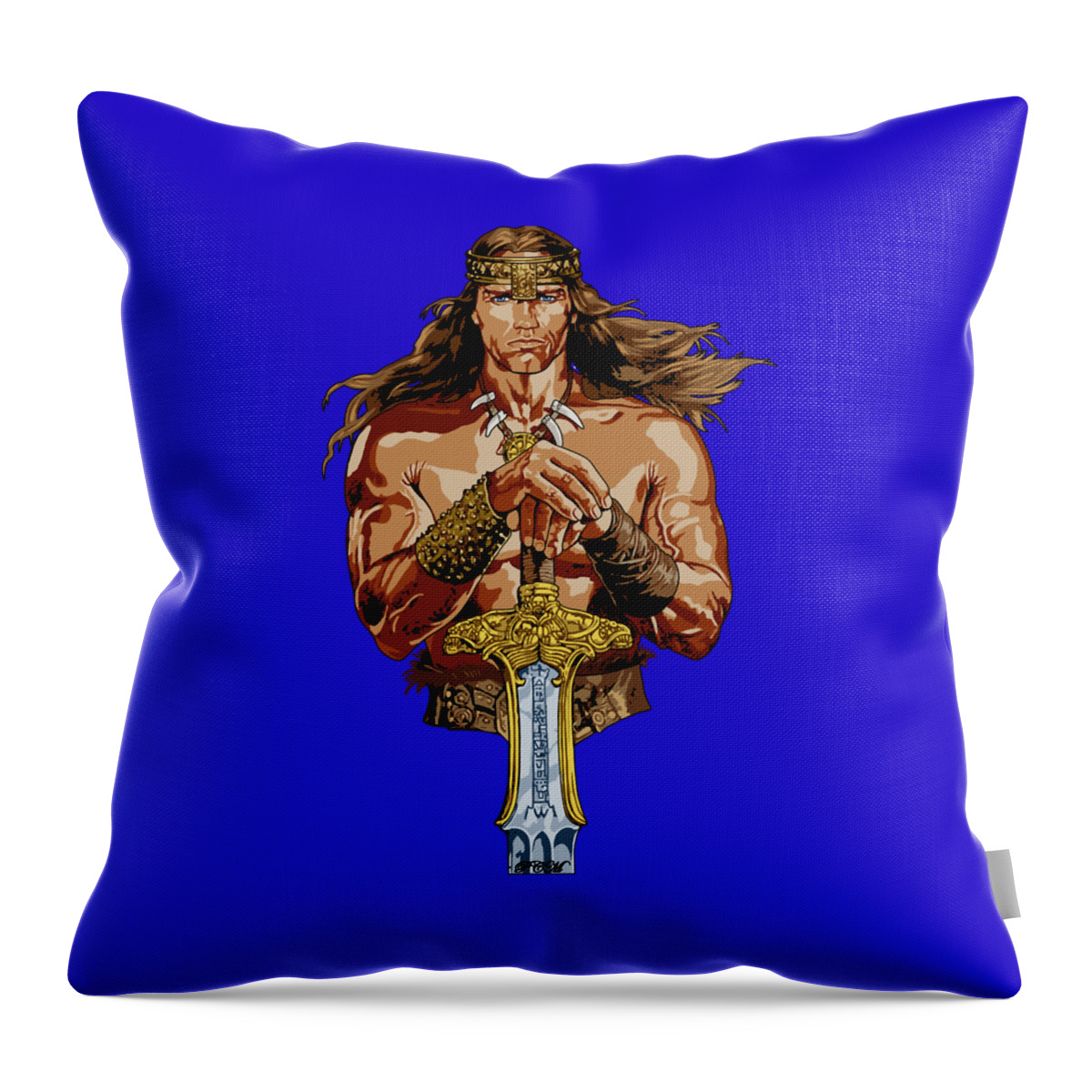 Conan The Barbarian Throw Pillow featuring the digital art Gifts For Women The Barbarian by Lotus Leafal