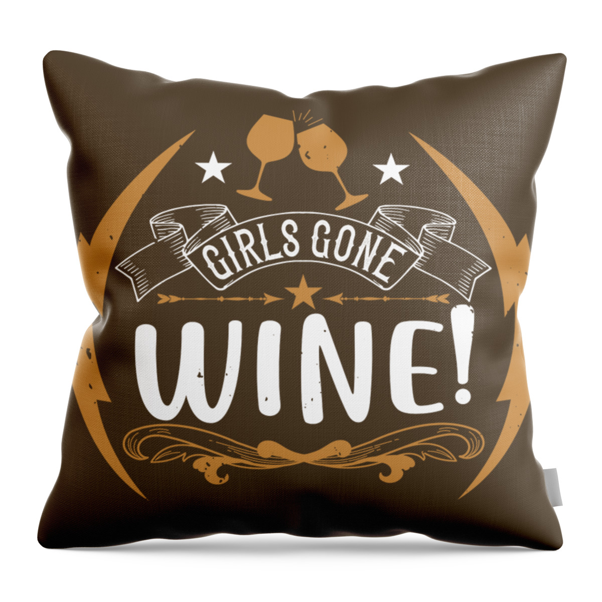 Girls Throw Pillow featuring the digital art Girls Trip Gift Girls Gone Wine Funny Women by Jeff Creation