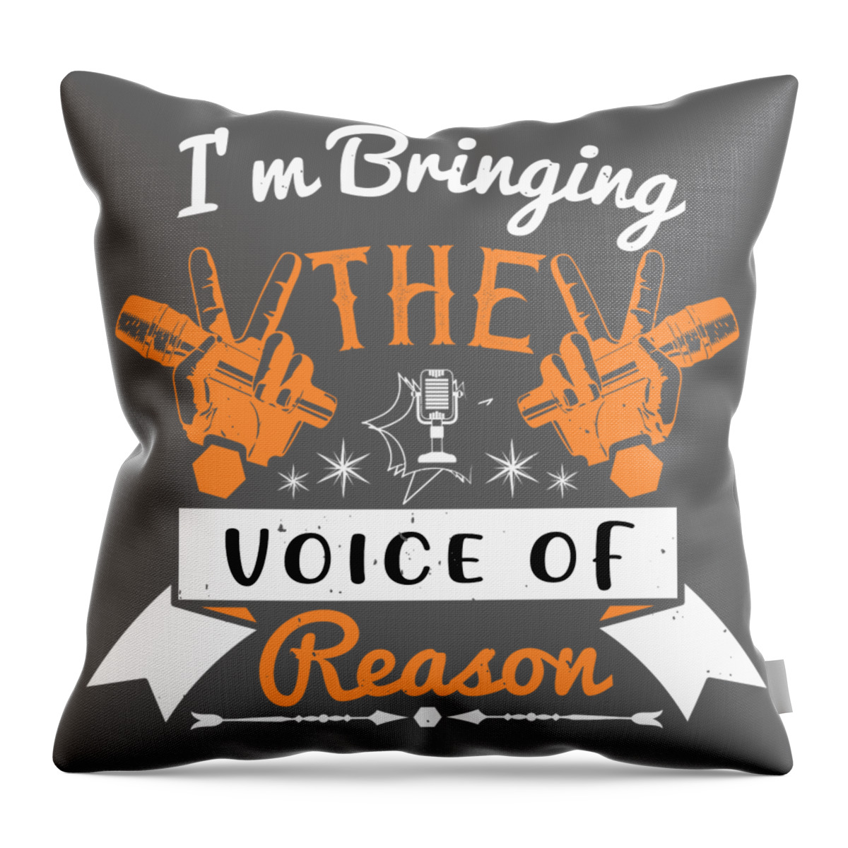 Girls Throw Pillow featuring the digital art Girls Trip Gift I'm Bringing The Voice Of Reason Funny Women by Jeff Creation