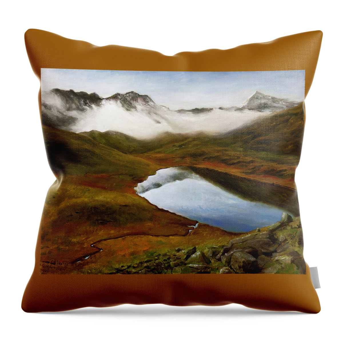 Glacial Throw Pillow featuring the painting Glacial Lake by Hone Williams