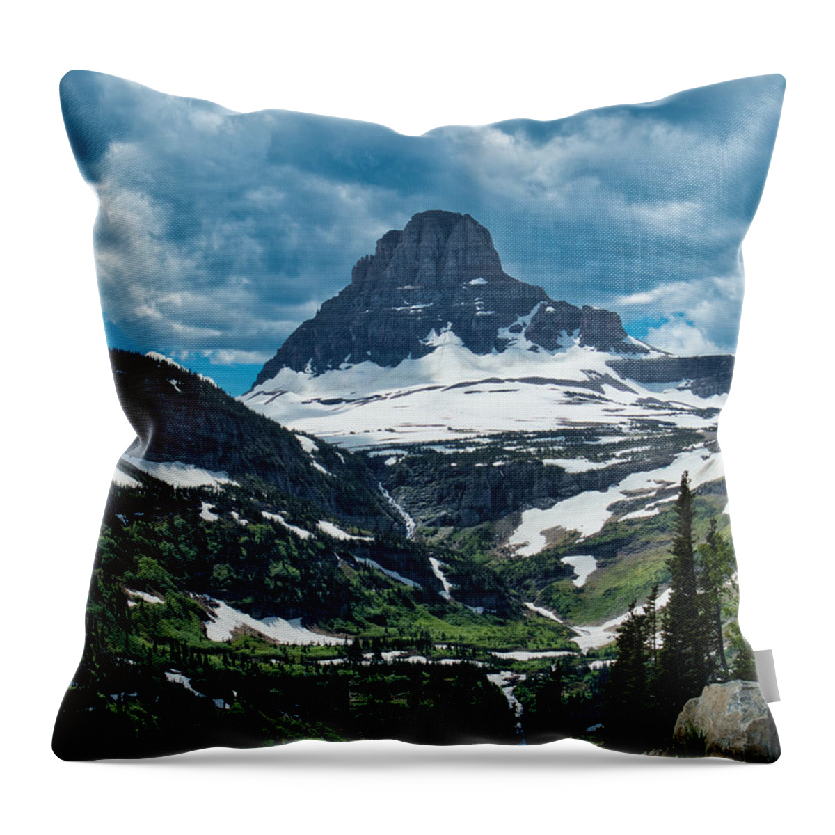 Glacier Mountain Throw Pillow featuring the photograph Glacier Mountain by Judy Cuddehe