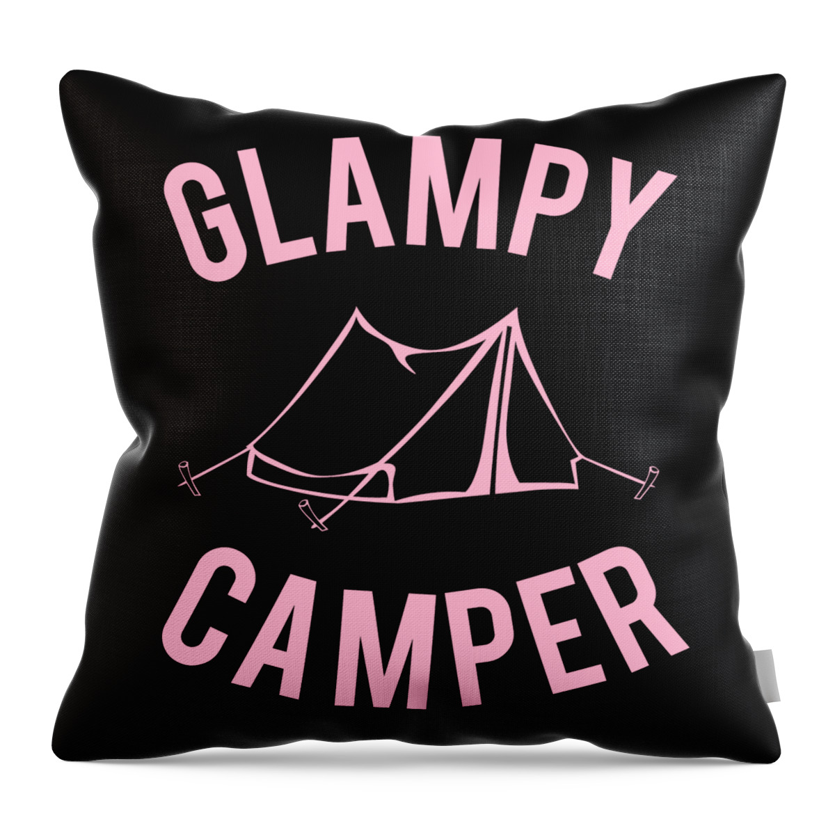 Funny Throw Pillow featuring the digital art Glampy Camper by Flippin Sweet Gear