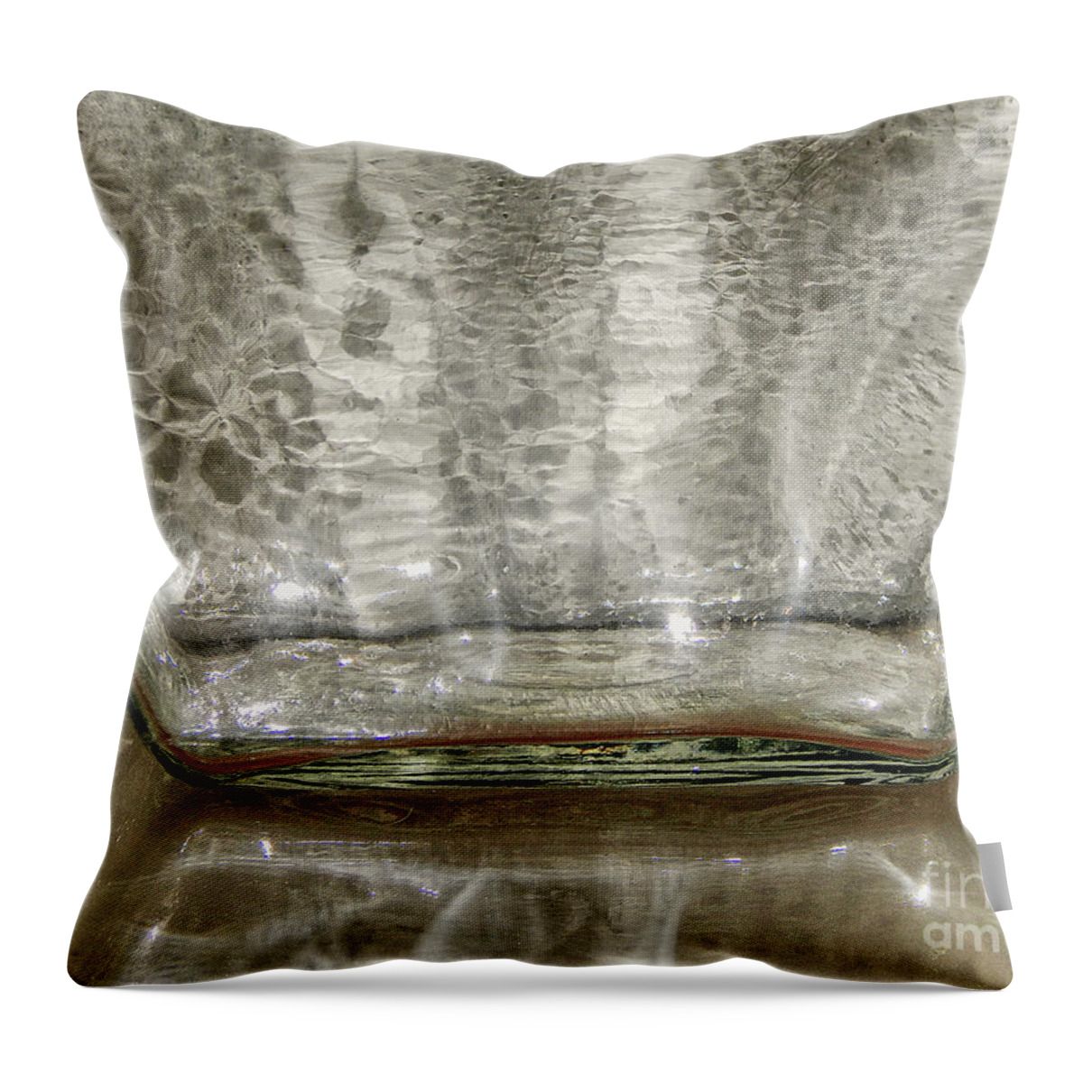 Macro Throw Pillow featuring the photograph Glass On Glass by Phil Perkins