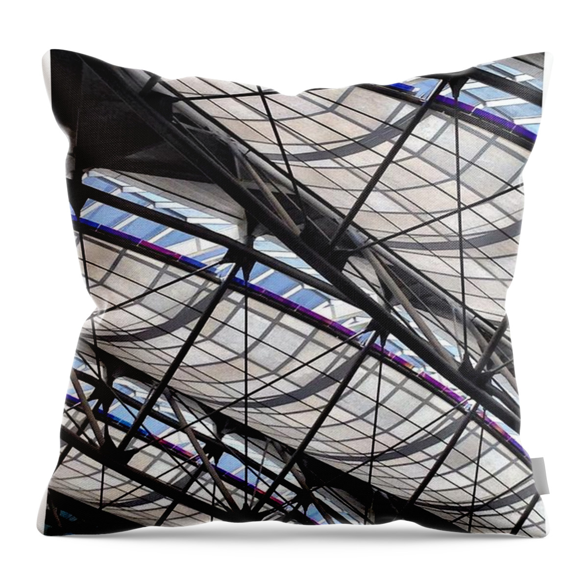 Glass Ceiling Throw Pillow featuring the photograph Glass Sail Ceiling by Manuela's Camera Obscura