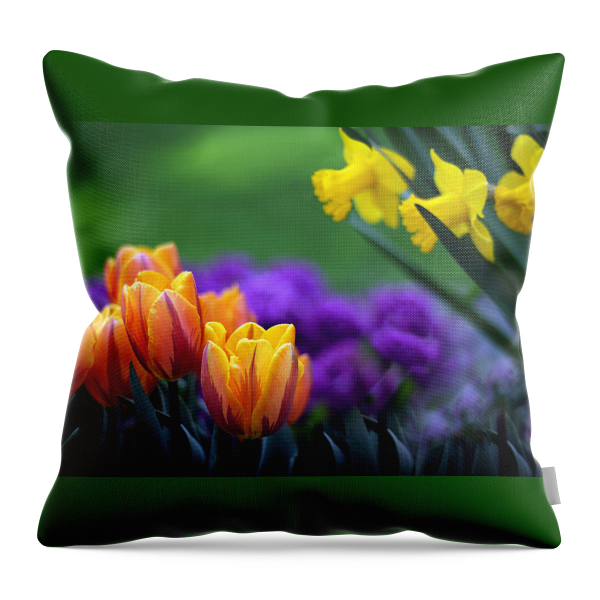 Tulips Throw Pillow featuring the photograph Glorious Garden by Jessica Jenney