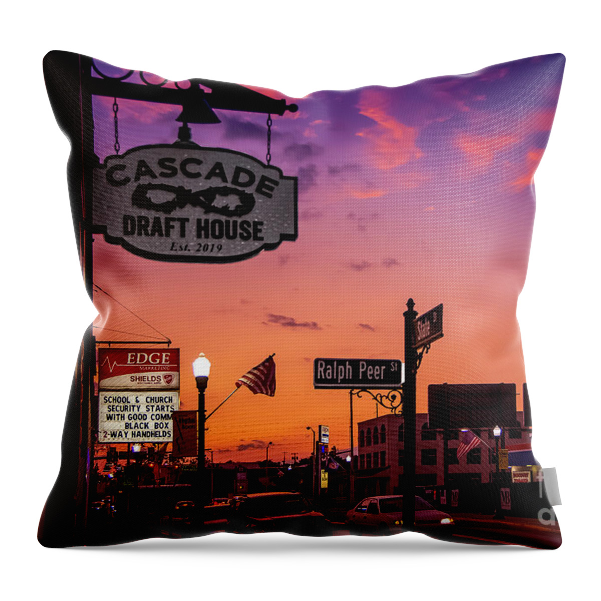 Sunset Throw Pillow featuring the photograph Glorious Sunset on State by Shelia Hunt