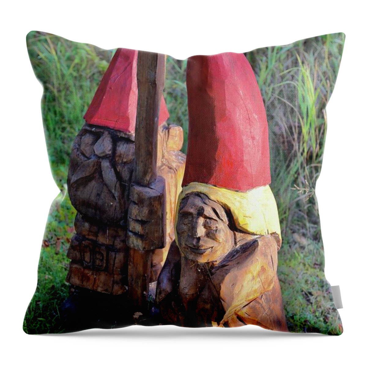  Throw Pillow featuring the photograph Gnomes at Home by Dorsey Northrup