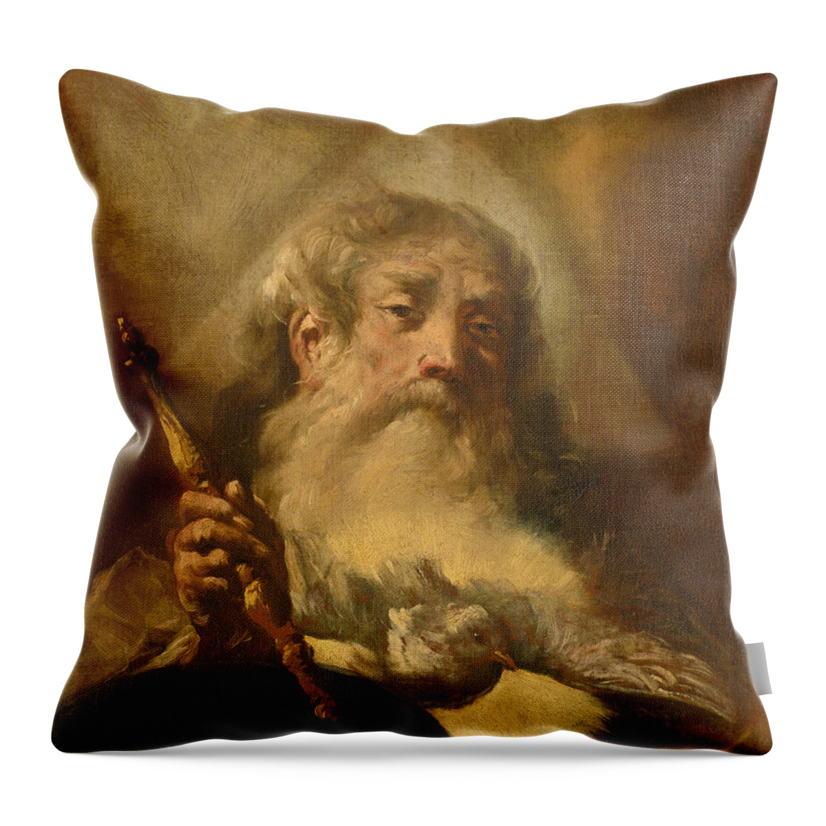 Giovanni Battista Piazzetta Throw Pillow featuring the painting God The Father by Giovanni Battista Piazzetta