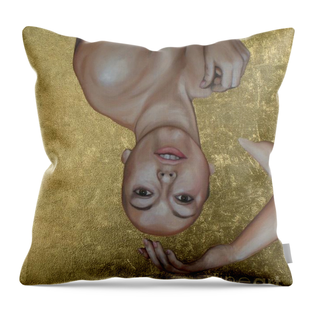 Noewi Throw Pillow featuring the painting Gold Dipper by Jindra Noewi