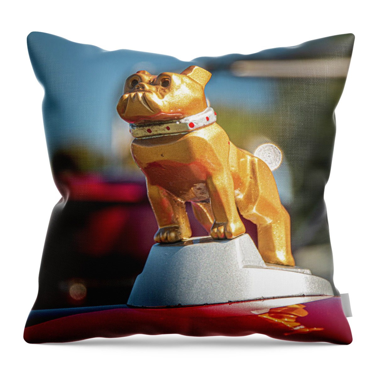 Mack Throw Pillow featuring the photograph Gold Mack Bulldog by Kristia Adams