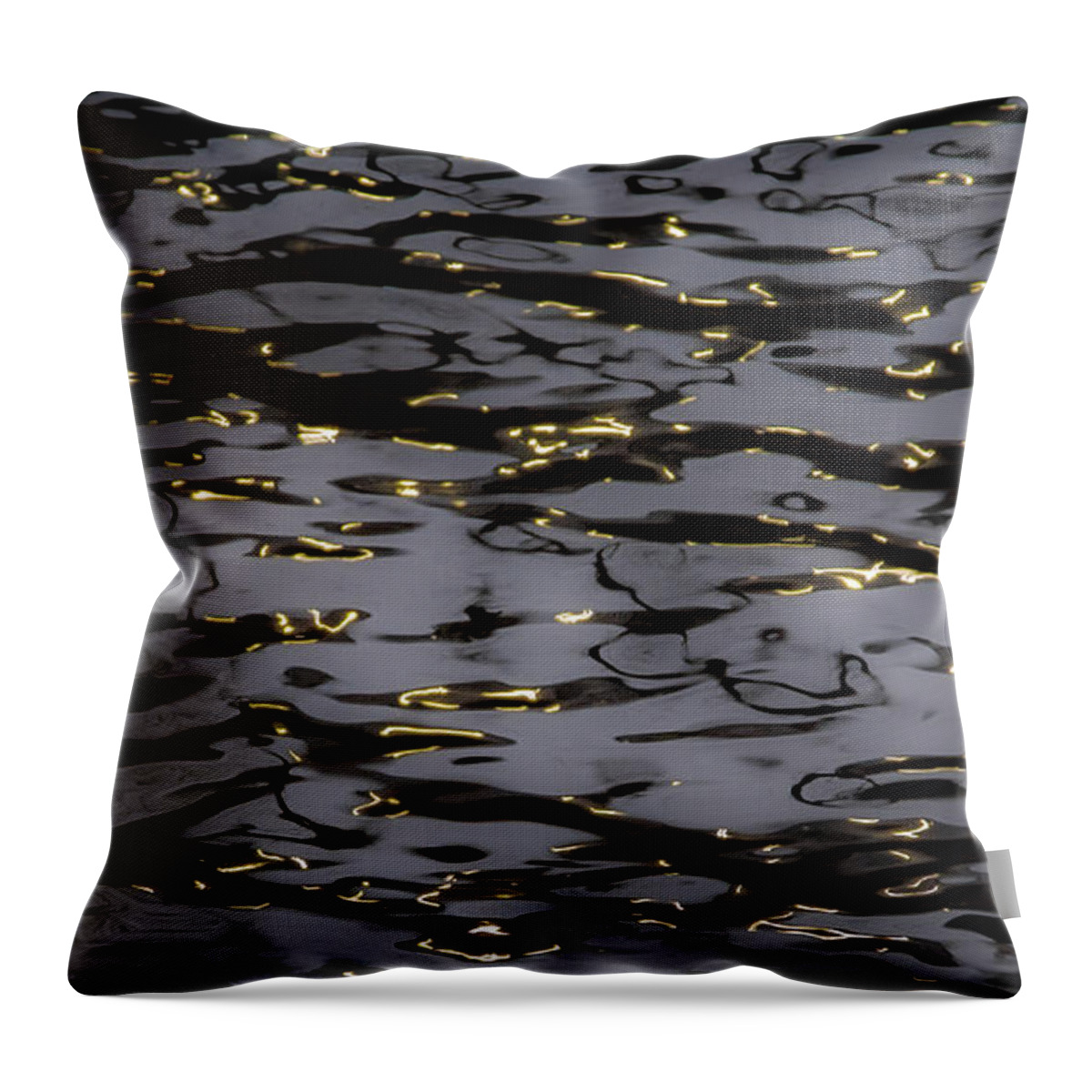 Abstract Throw Pillow featuring the photograph Gold Sprinkles One by Linda Bonaccorsi