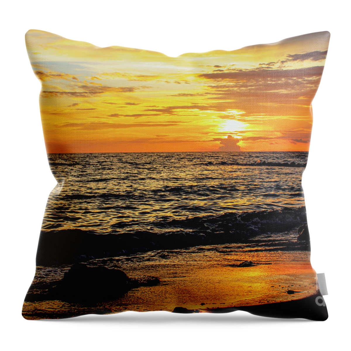 Sunset Throw Pillow featuring the photograph Golden Hues at Sunset by Joanne Carey