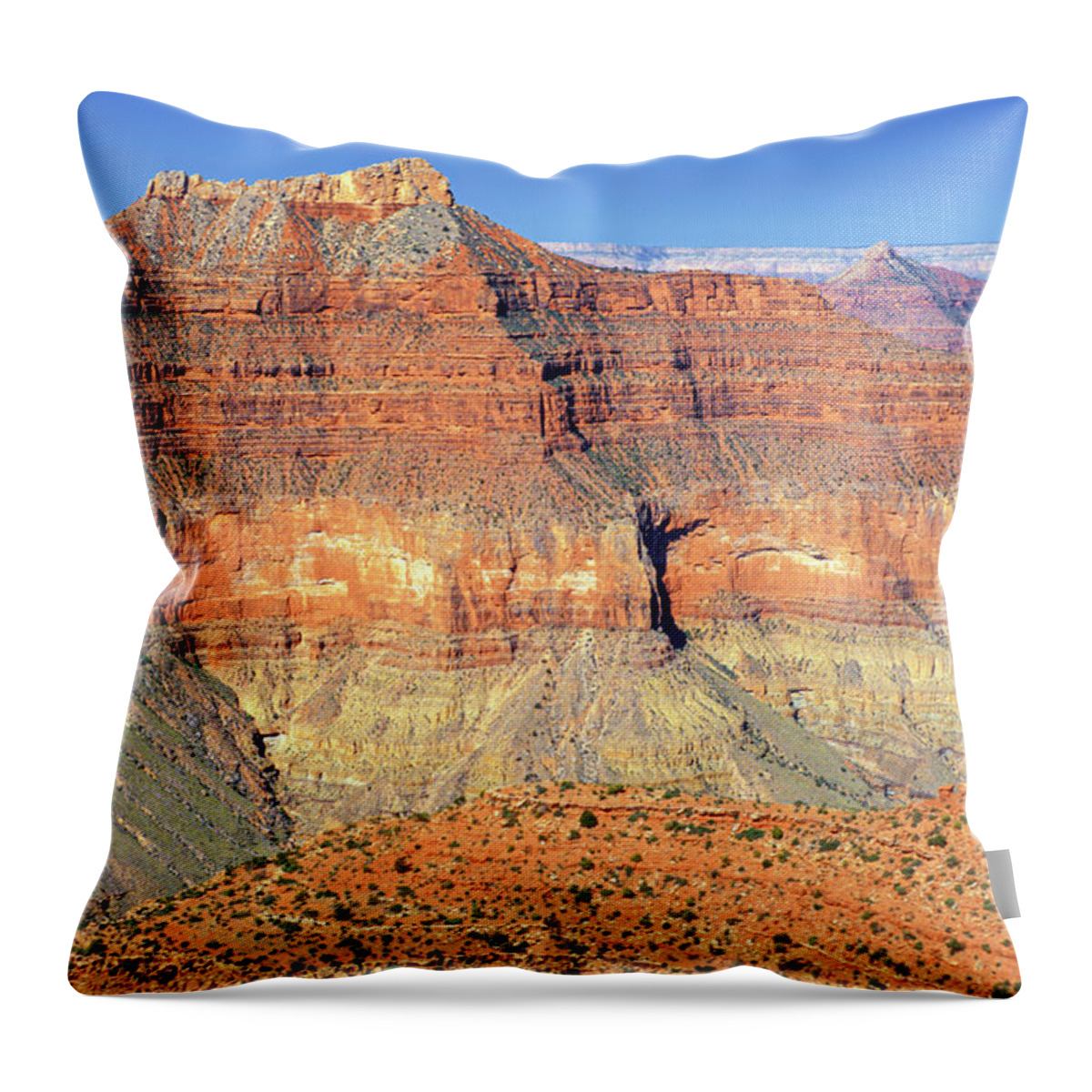 Usa Throw Pillow featuring the photograph Golden Mountain by Randy Bradley