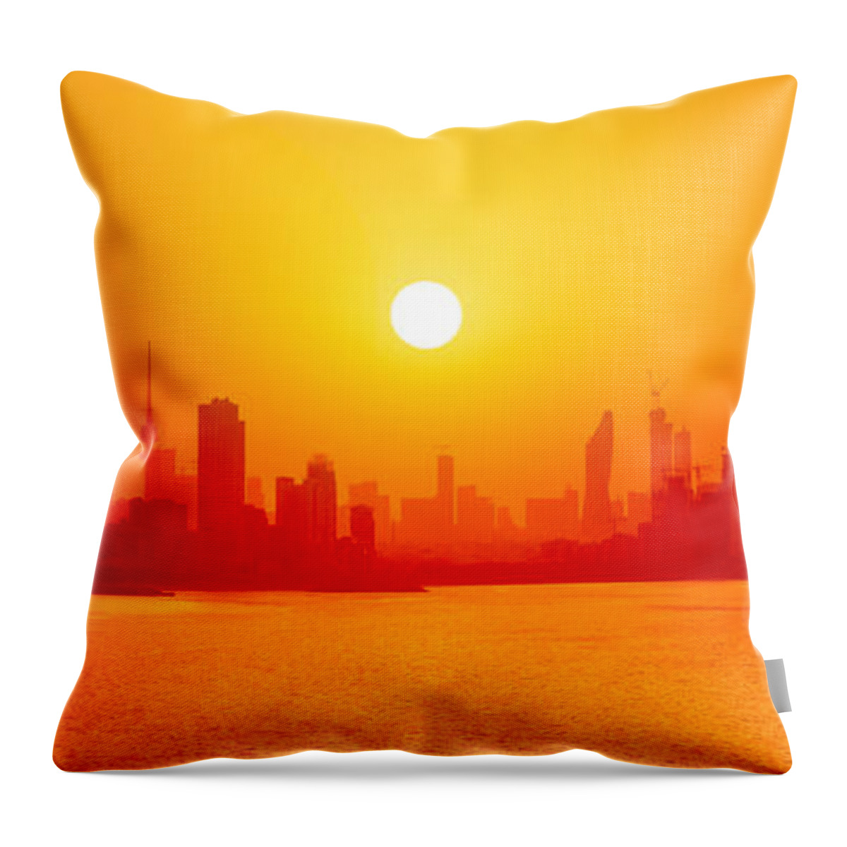 Kuwait Throw Pillow featuring the photograph Golden Shores Of Kuwait by Iryna Goodall