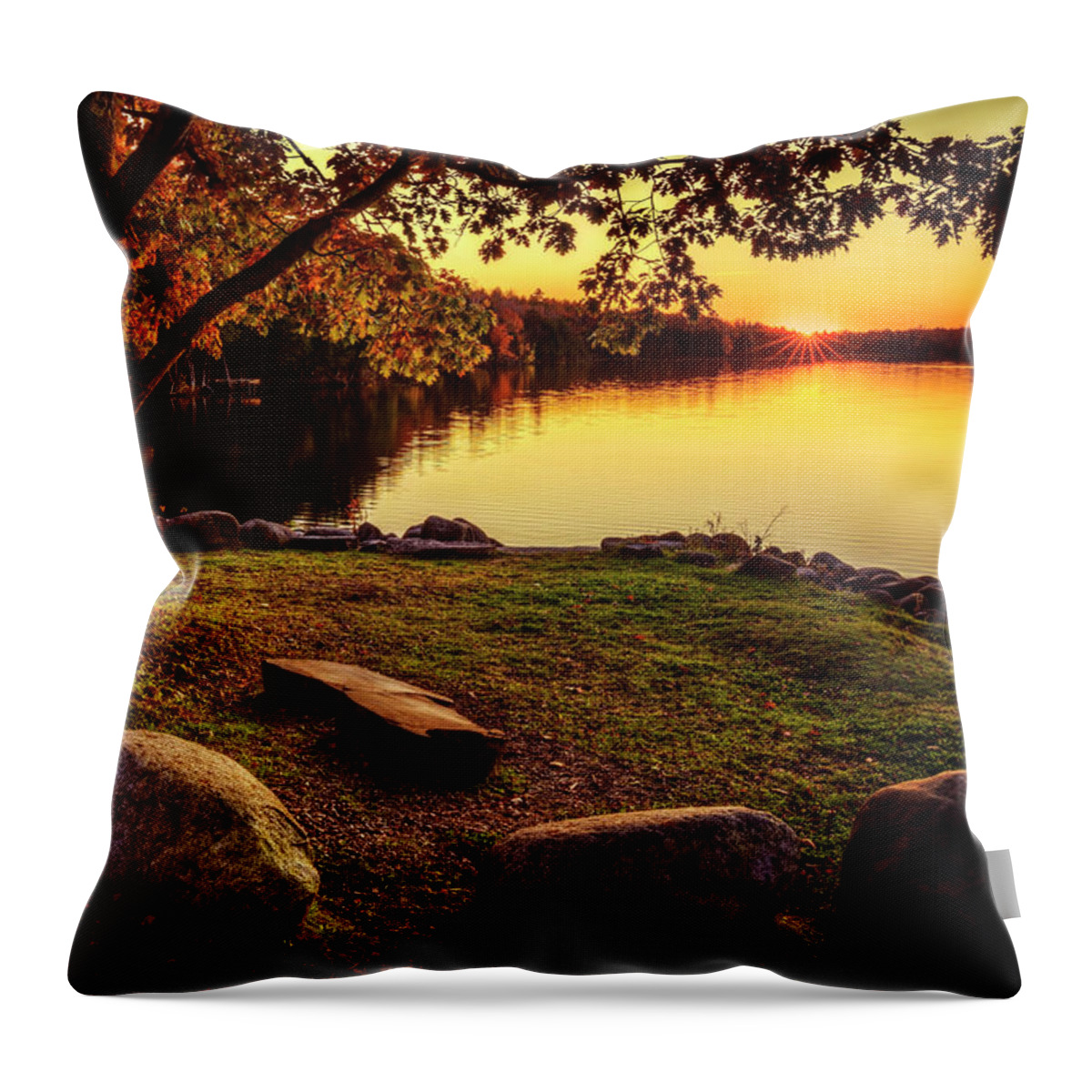 Garland Pond Throw Pillow featuring the photograph Garland Pond 34a1041 by Greg Hartford