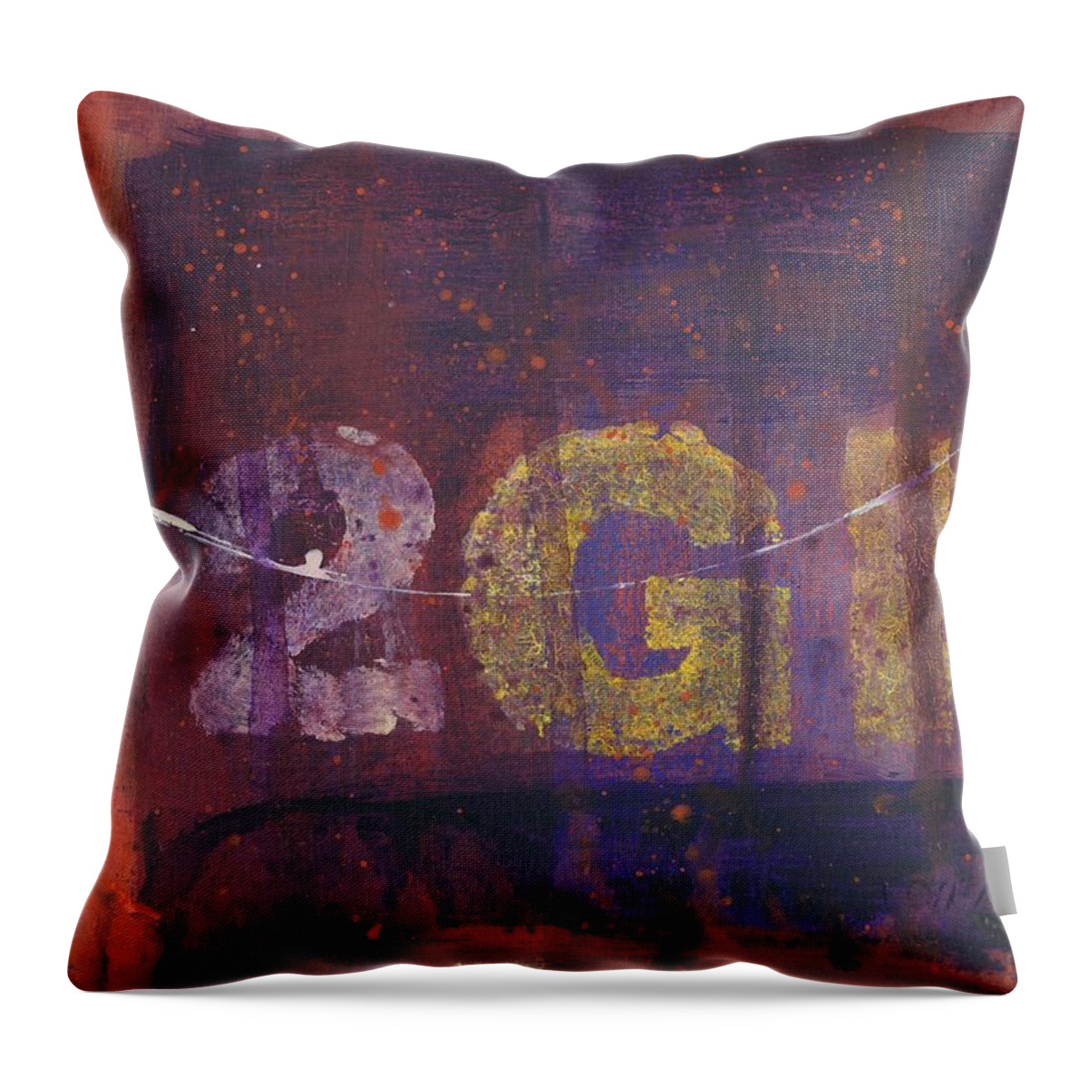 Day 81 Throw Pillow featuring the painting Golf Hotel by Bill Tomsa