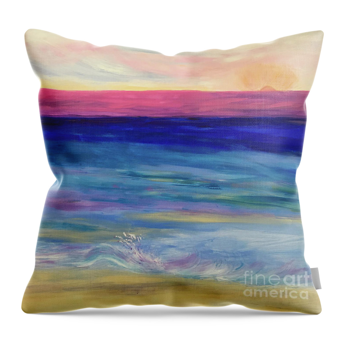 Abstract Throw Pillow featuring the painting Good Vibes Only by Robyn King