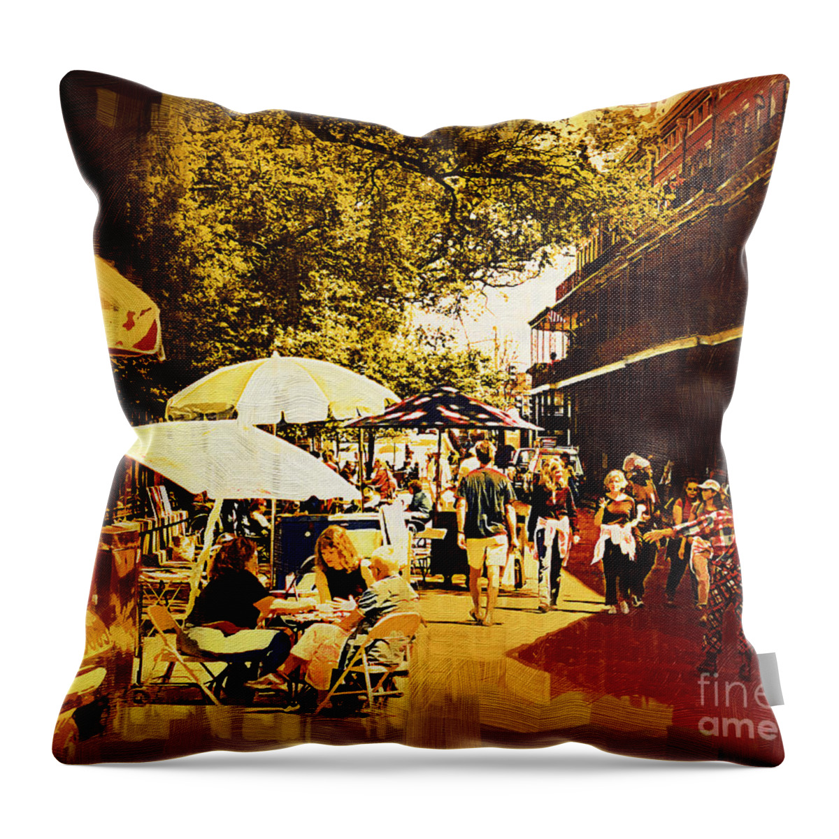 New-orleans Throw Pillow featuring the digital art Gothic New Orleans by Kirt Tisdale