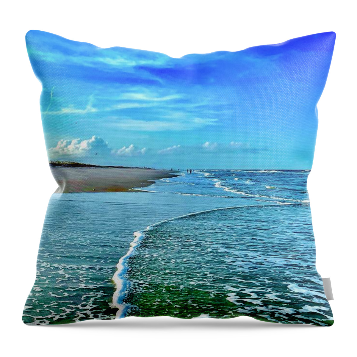 St Augustine Beach Florida Usa John Anderson Throw Pillow featuring the photograph Gotta be Somewhere by John Anderson