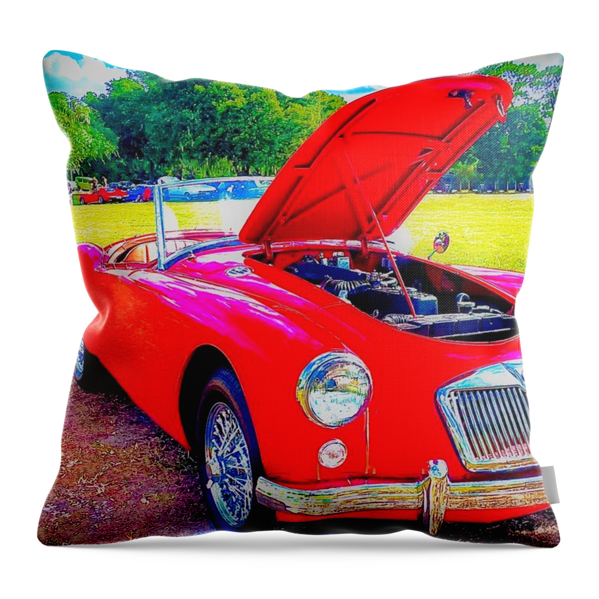 Automobile Throw Pillow featuring the photograph Gotta Love an MG by John Anderson