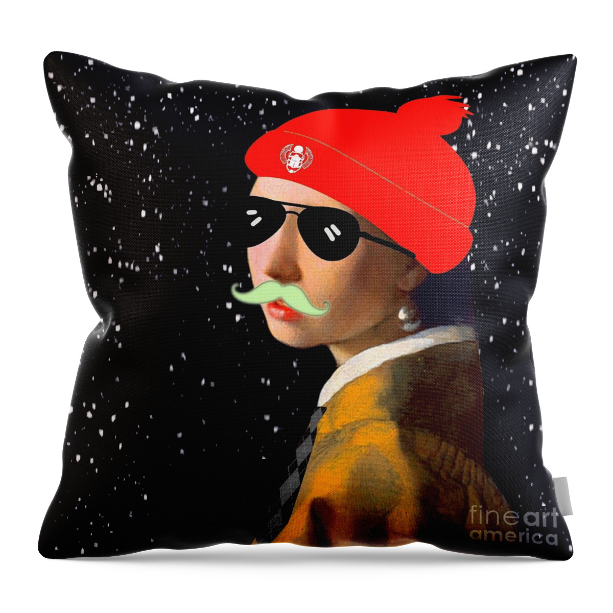 Girlwithapearlearring Throw Pillow featuring the digital art Gpe #23 by HELGE Art Gallery