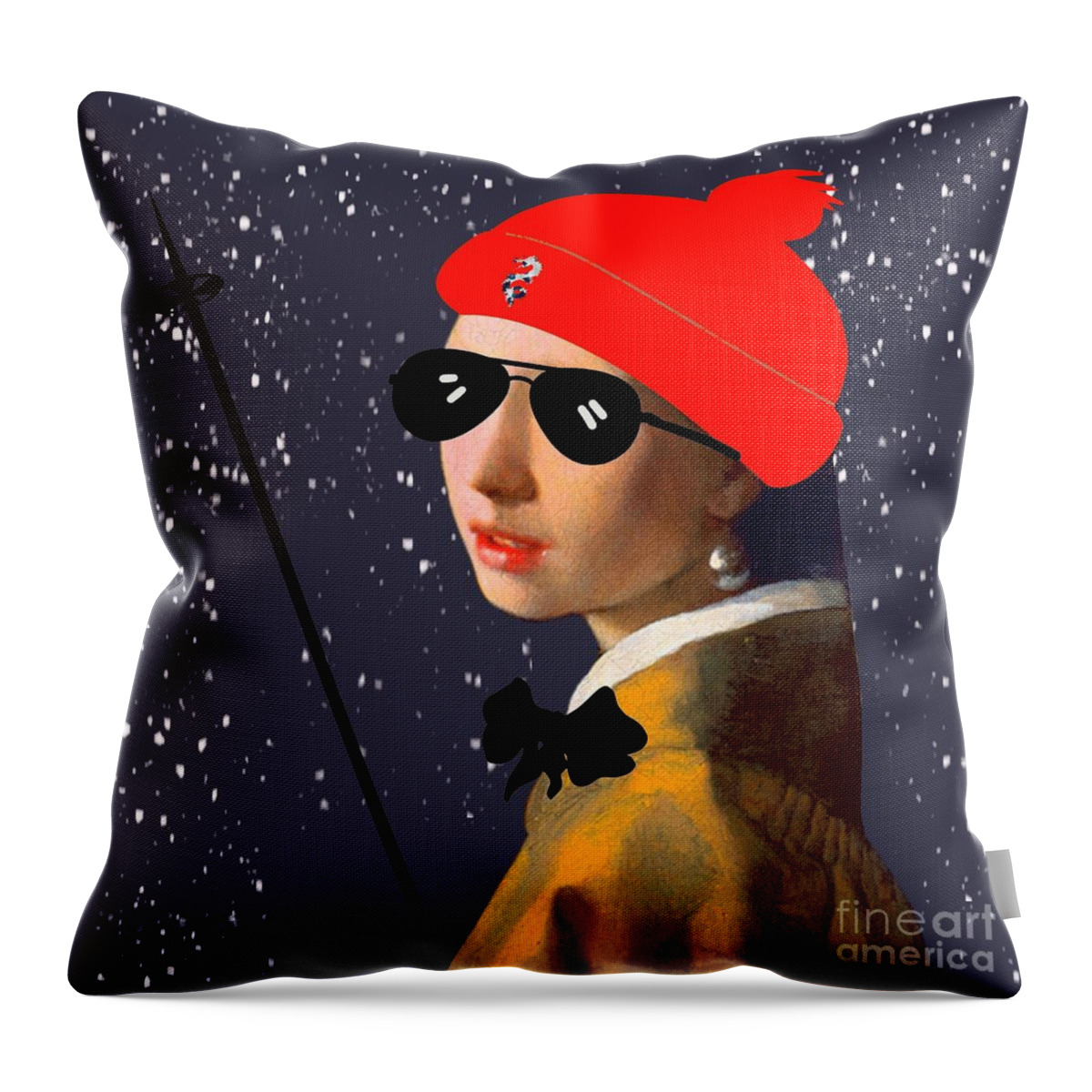 Girlwithapearlearring Throw Pillow featuring the digital art Gpe #45 by HELGE Art Gallery