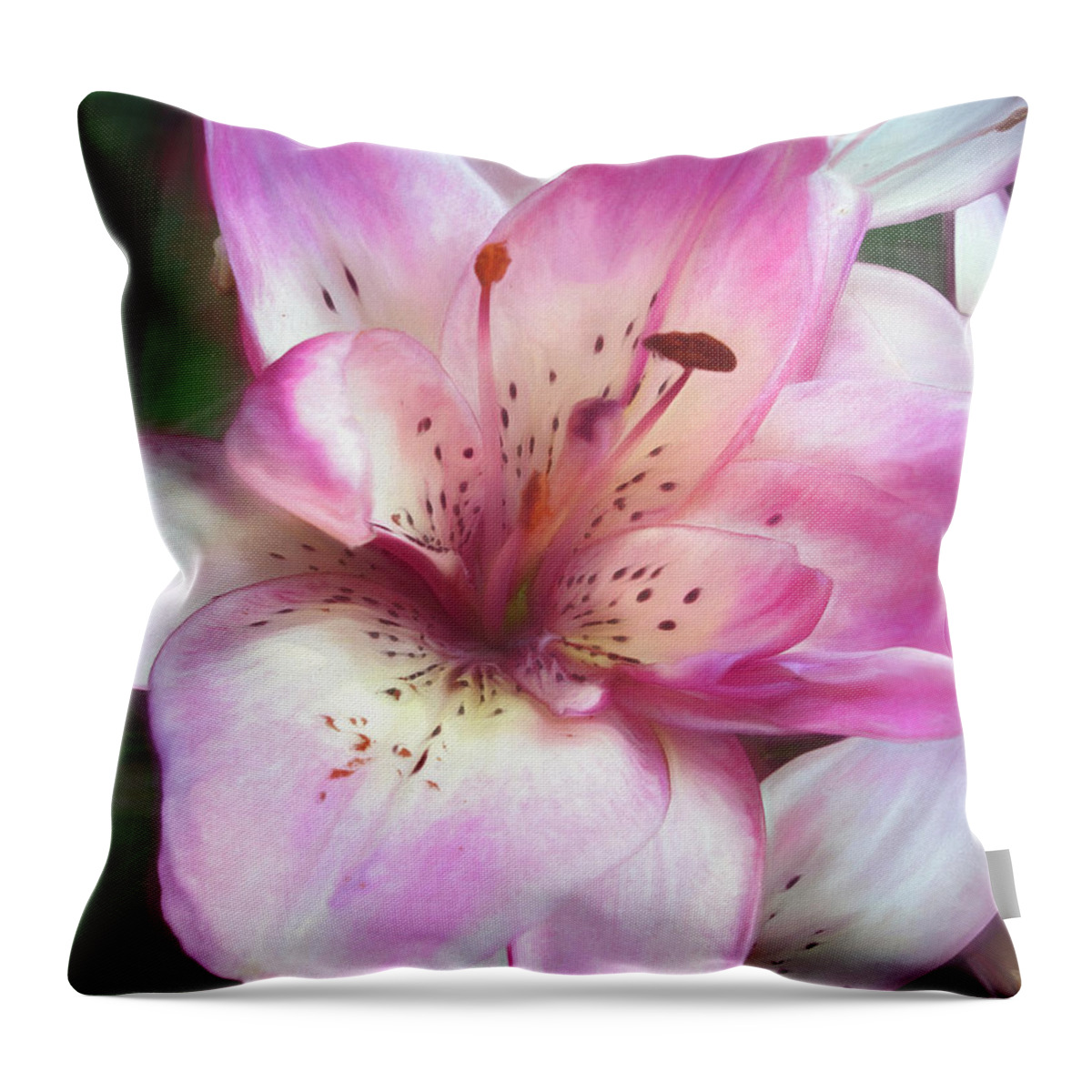 Floral Throw Pillow featuring the mixed media Grace 4 by Lynda Lehmann