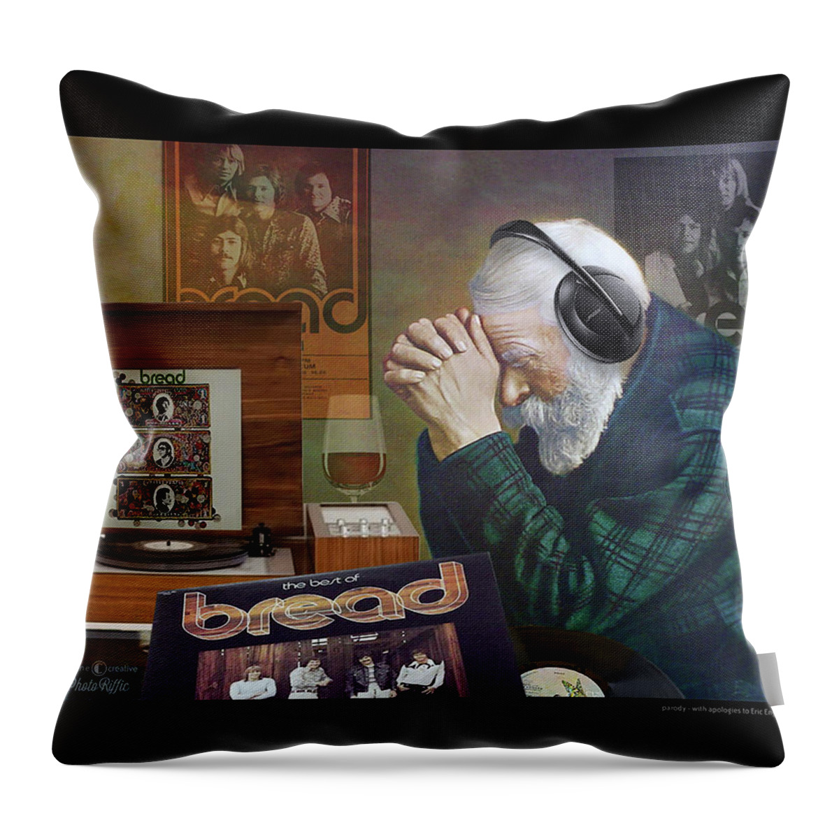 Grace Throw Pillow featuring the digital art Grace Bread Parody by Tim Nyberg