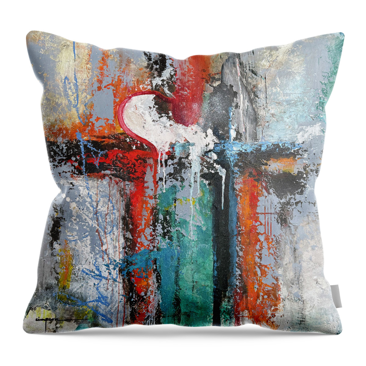 Grace Throw Pillow featuring the mixed media Graceful Tears by Doug Simpson