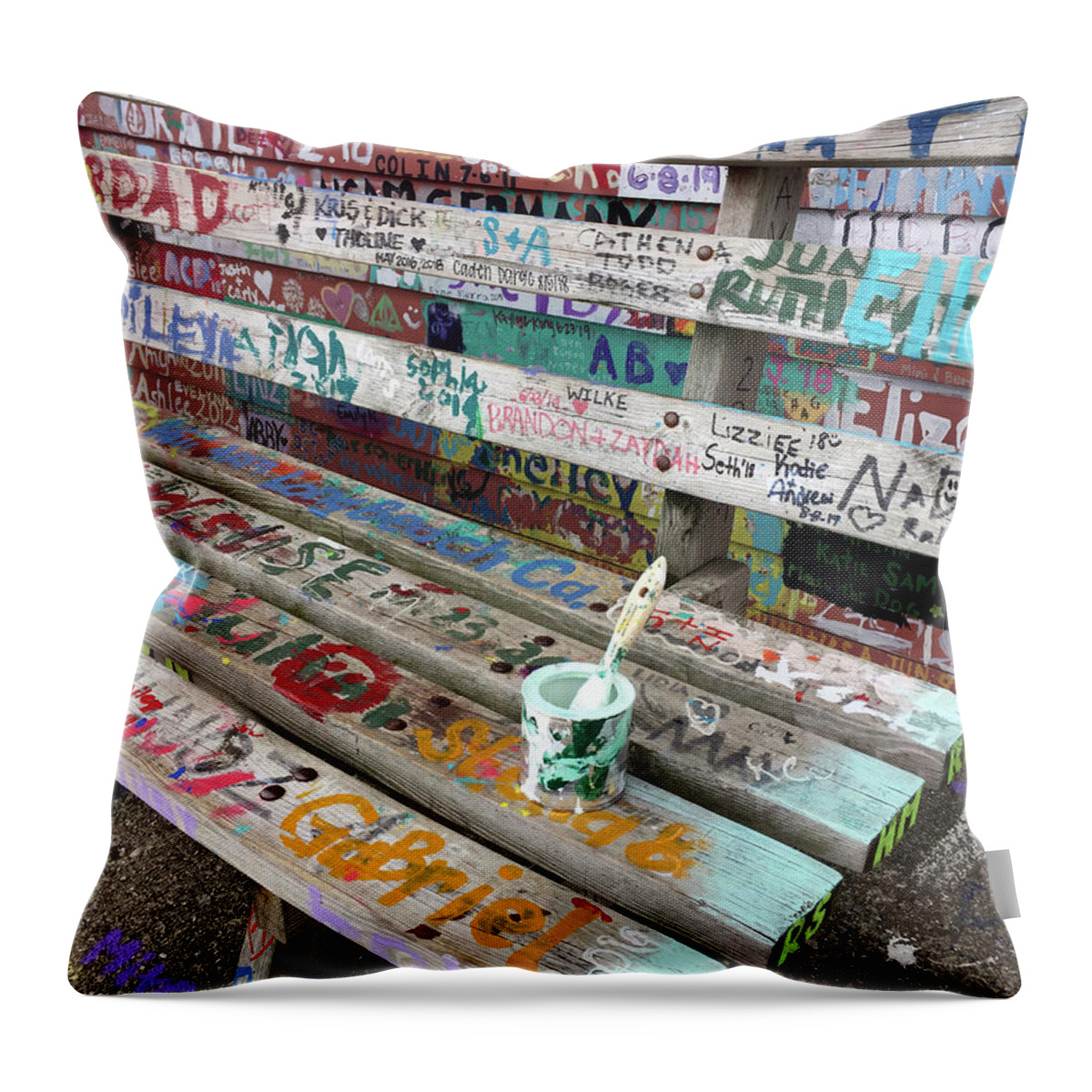 Graffiti Throw Pillow featuring the photograph Graffiti Encouraged by David T Wilkinson