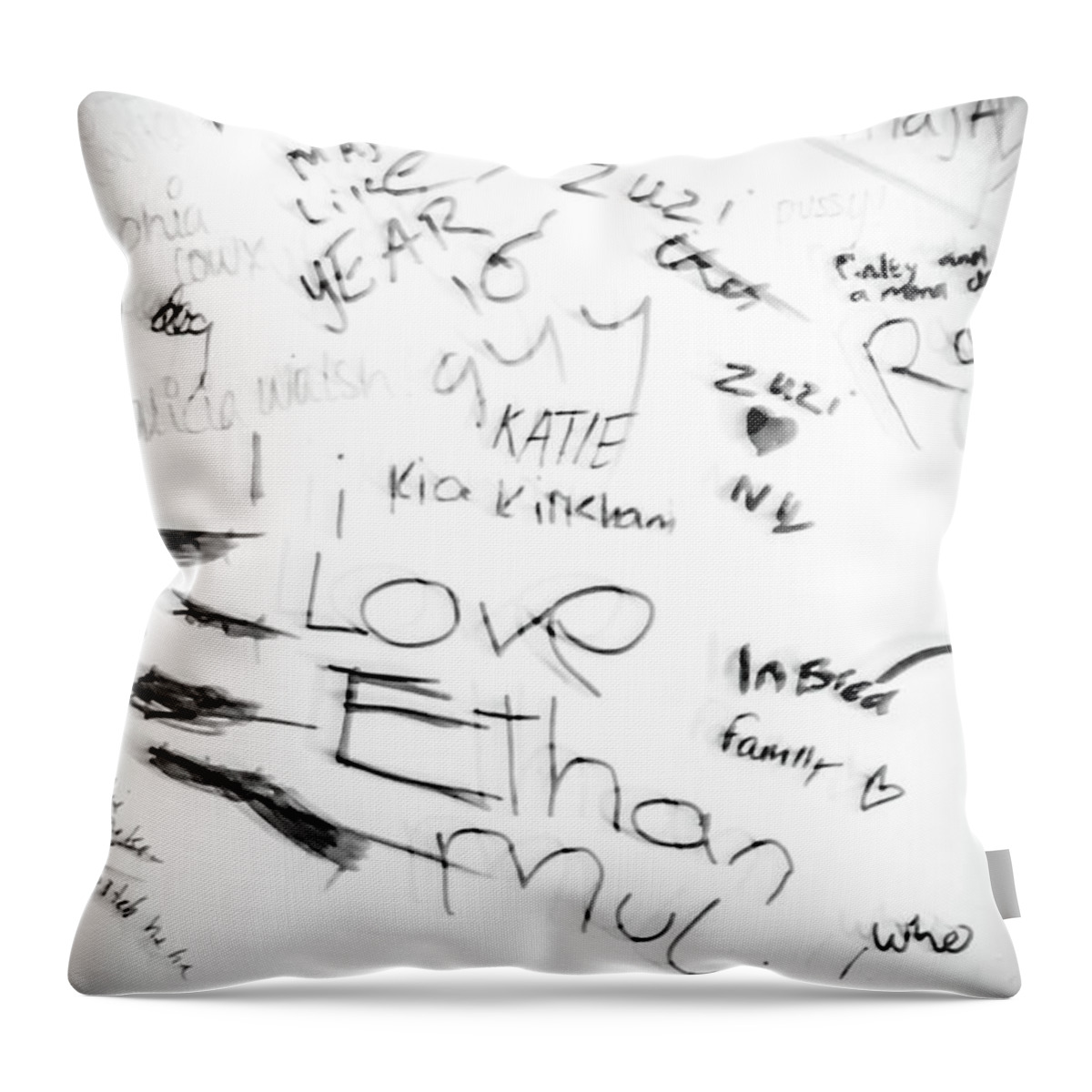 Morecambe Throw Pillow featuring the photograph Graffiti Number 1 by David Ridley