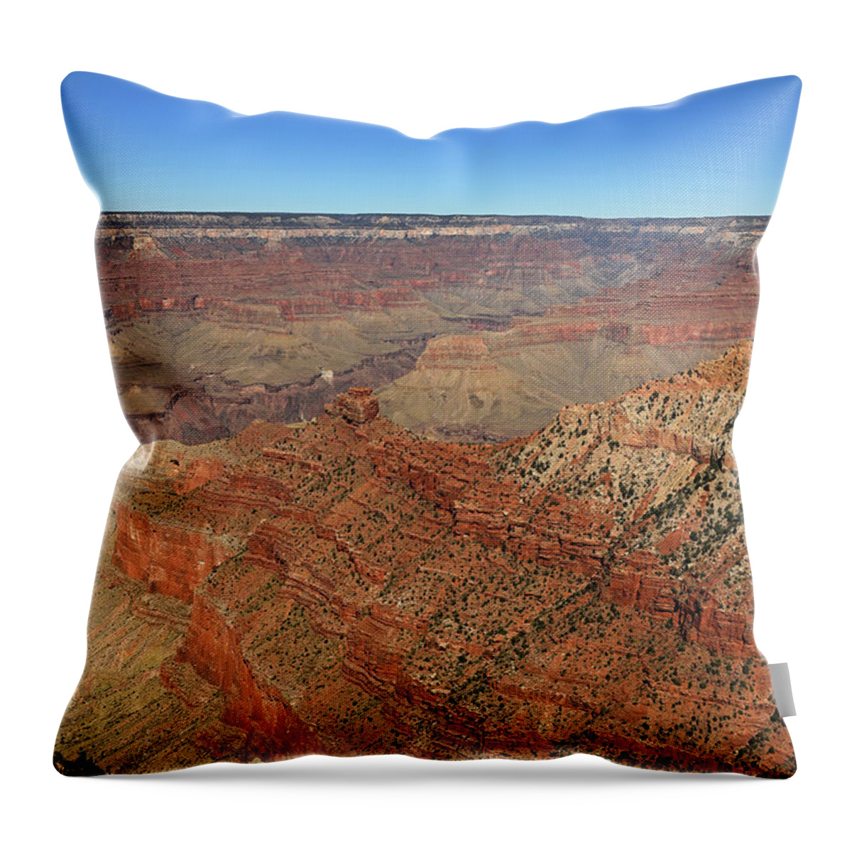 Grand Canyon National Park Throw Pillow featuring the photograph Grand Canyon - Daytime View by Richard Krebs