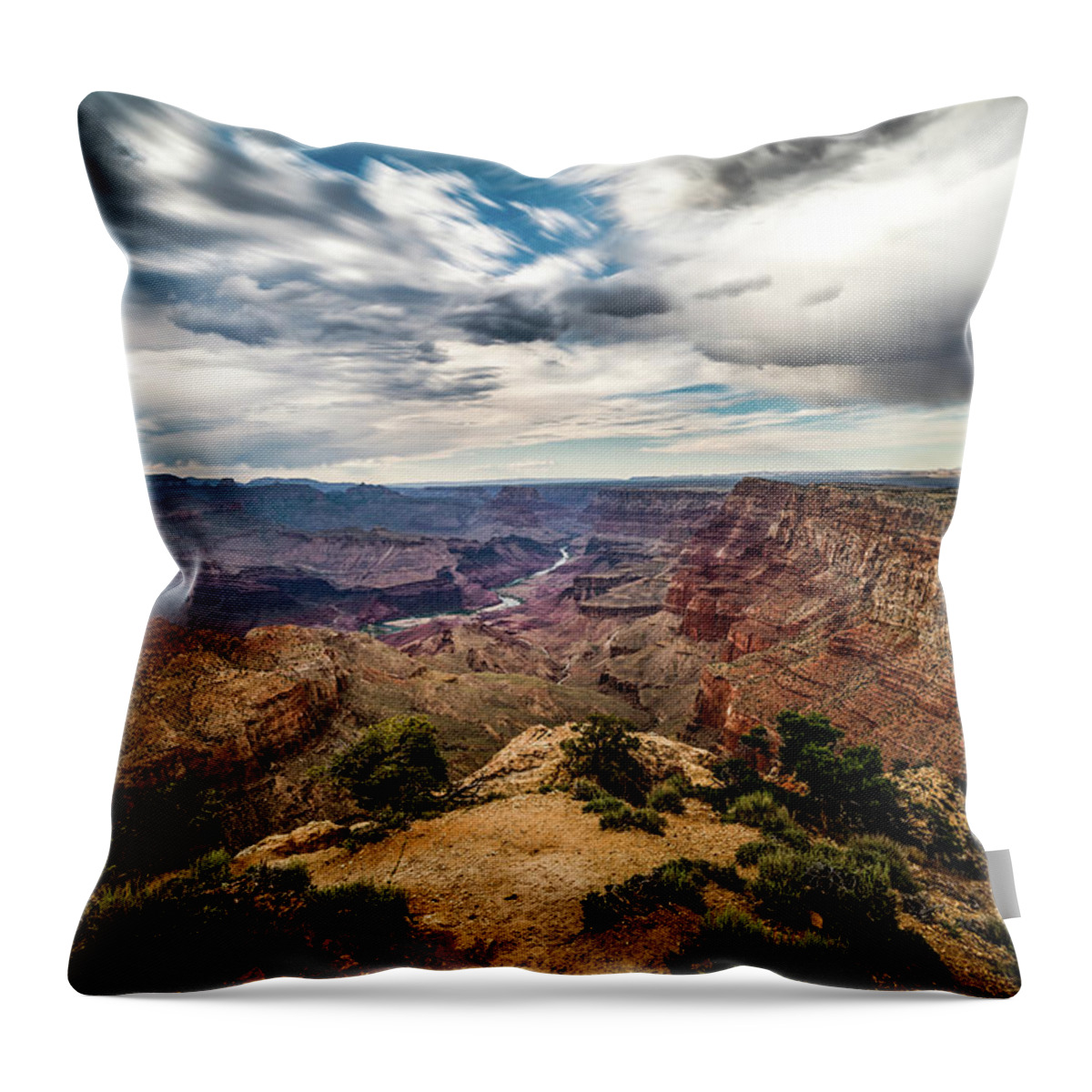 Arizona Throw Pillow featuring the photograph Grand Canyon Desert view 1 by Mati Krimerman