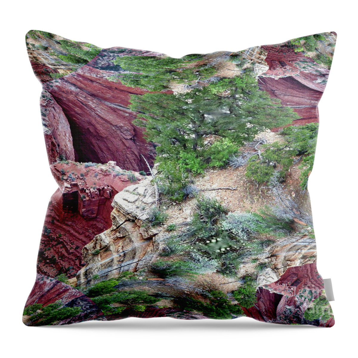Grand Canyon Throw Pillow featuring the digital art Grand Canyon Fractal by Charles Robinson