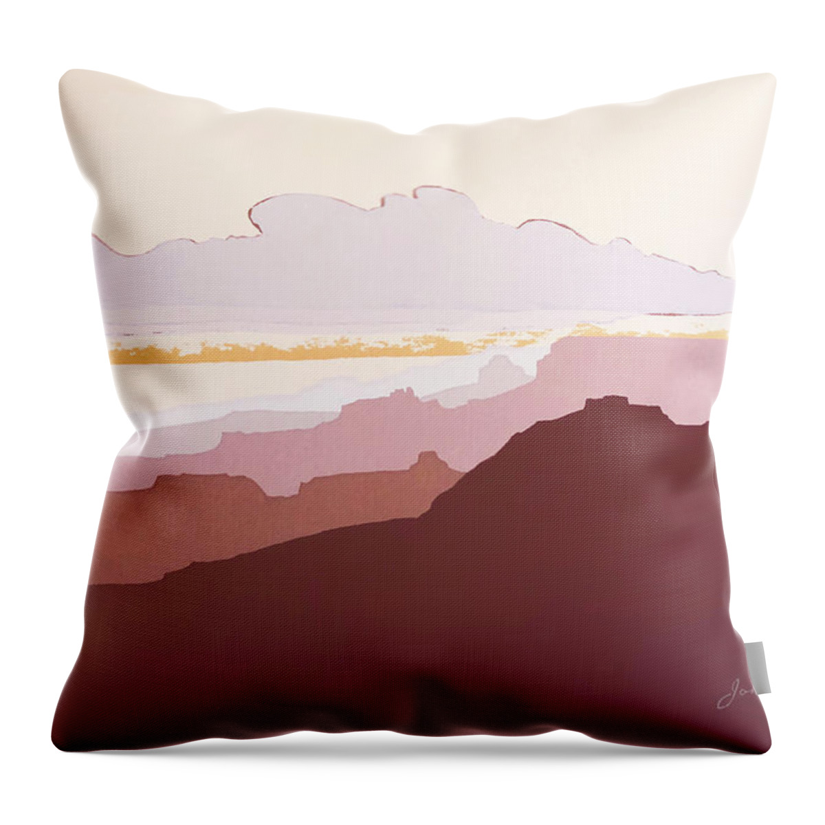 John Svenson Throw Pillow featuring the painting Grand Canyon by John Svenson