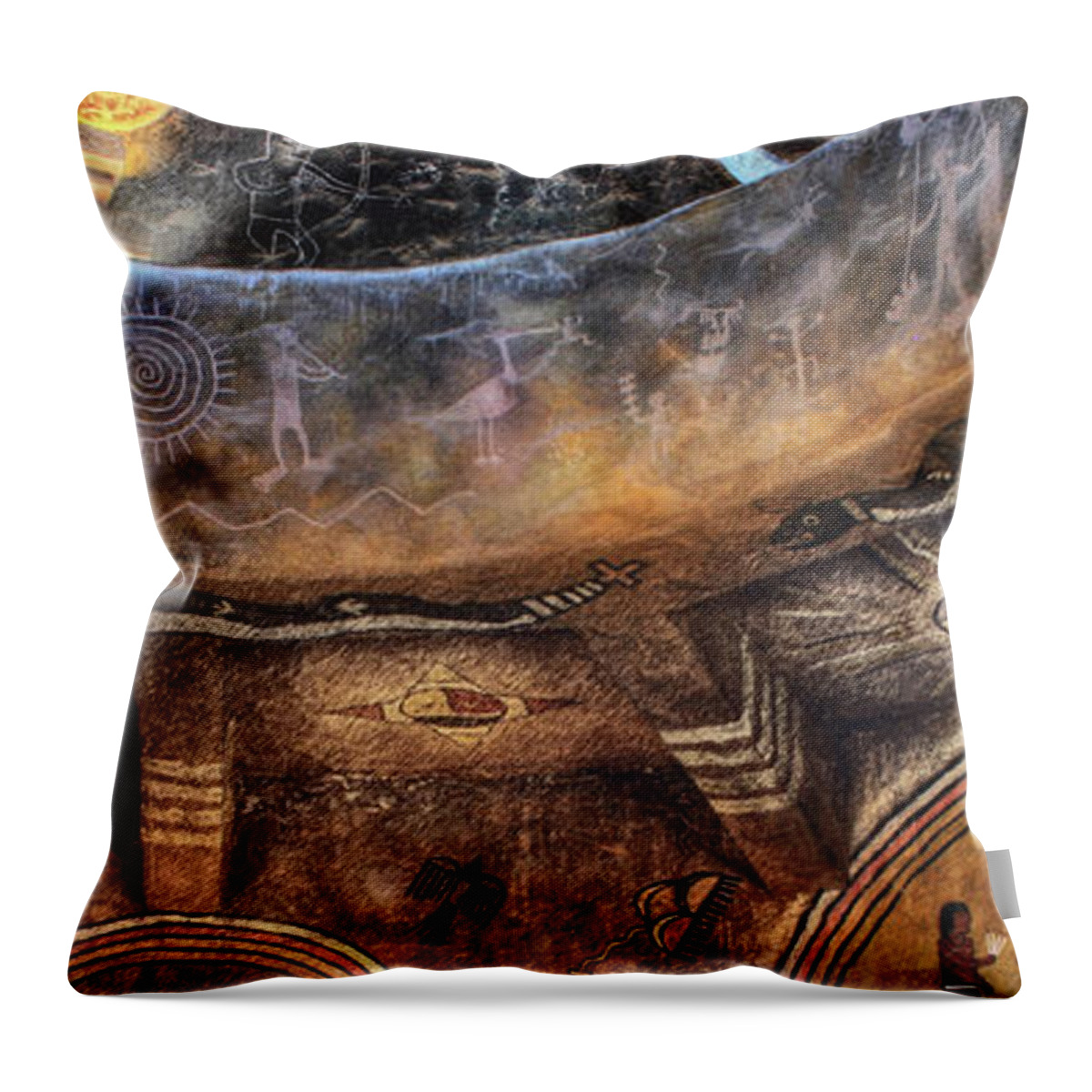Watch Tower Throw Pillow featuring the photograph Grand Canyon Tower Wall Abstract No 3 by Wayne King