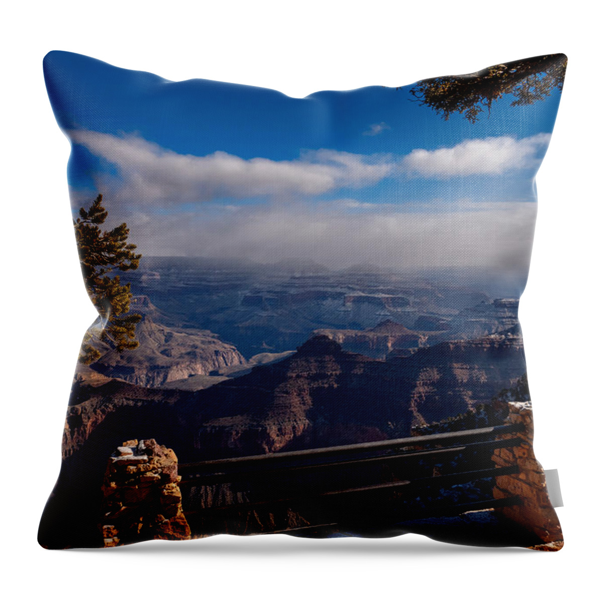 Grand Canyon Winter Arizona Landscape Fstop101 Landscape Geology Throw Pillow featuring the photograph Grand Canyon Winter View by Geno Lee