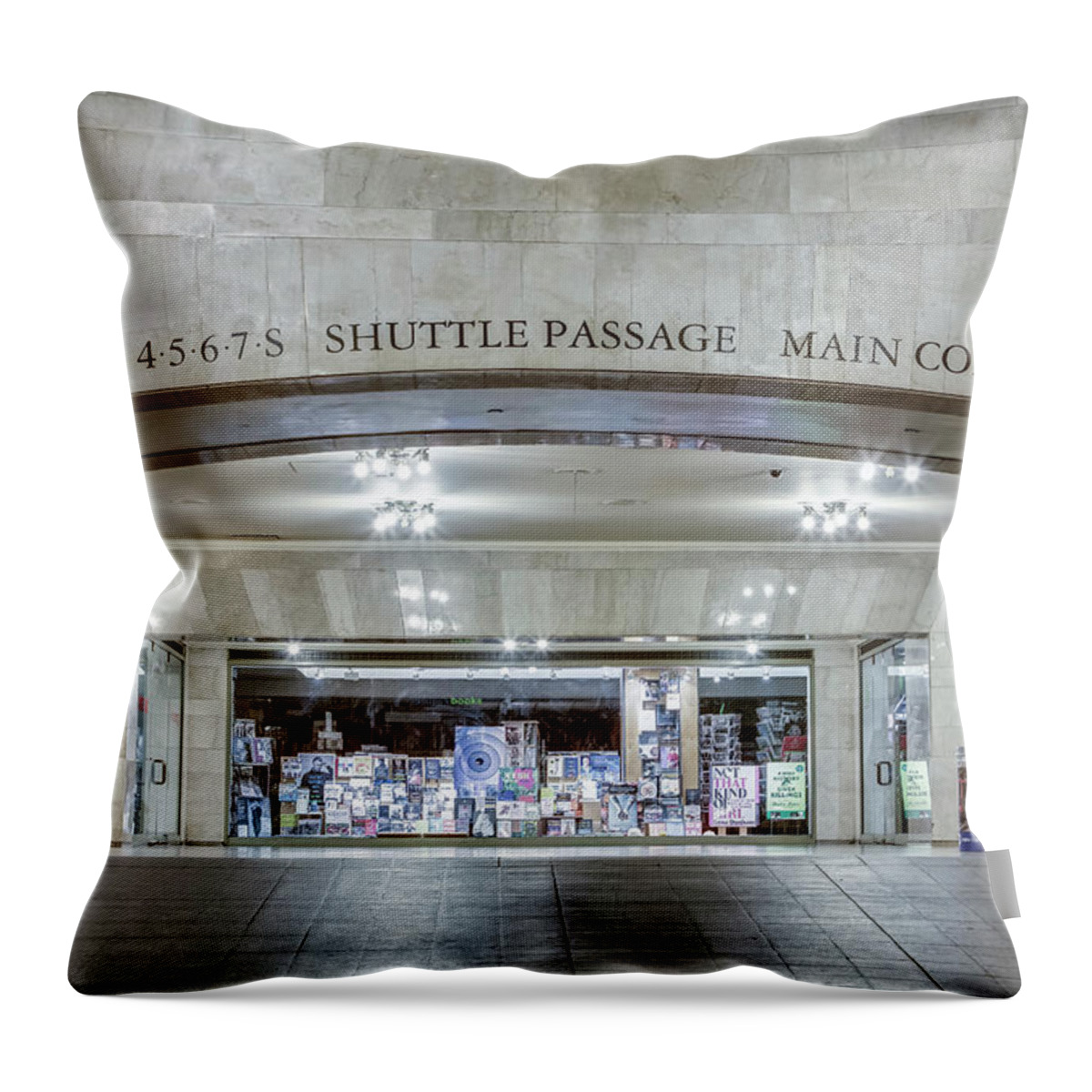 Grand Central Terminal Throw Pillow featuring the photograph Grand Central Shuttle Passage by Susan Candelario