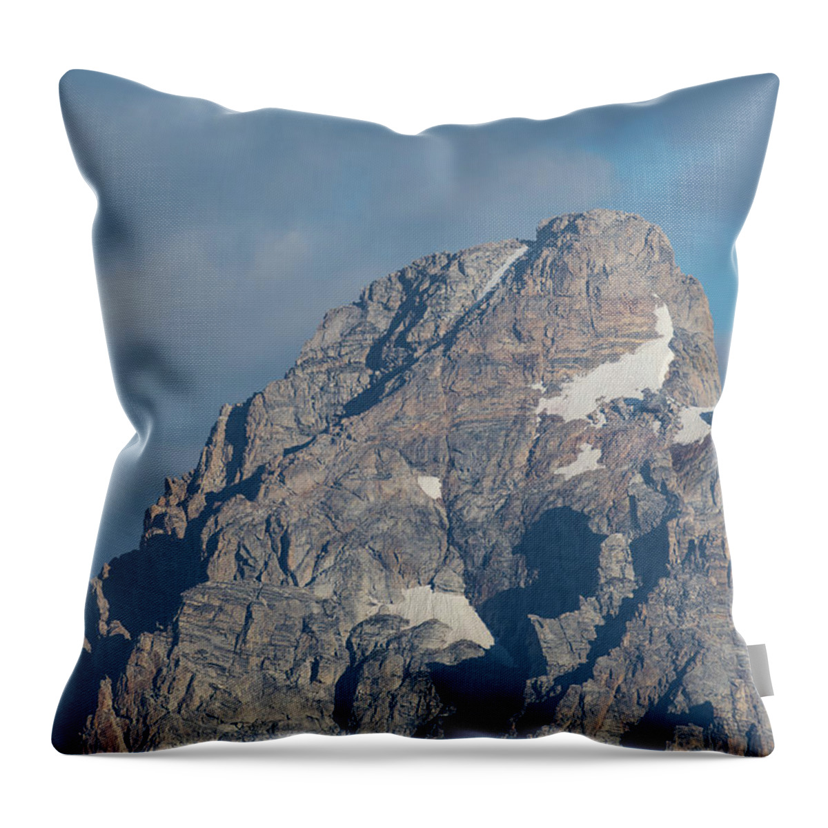 Wyoming Throw Pillow featuring the photograph Grand Teton Summit by Alan Vance Ley