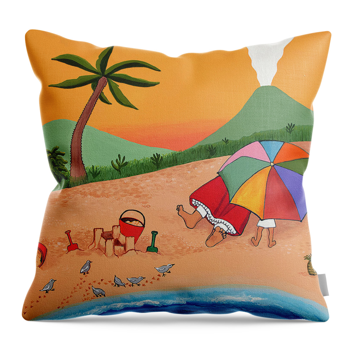 Art For Children Throw Pillow featuring the painting Grandma Serafina Illustration Page 11 by Lorena Cassady