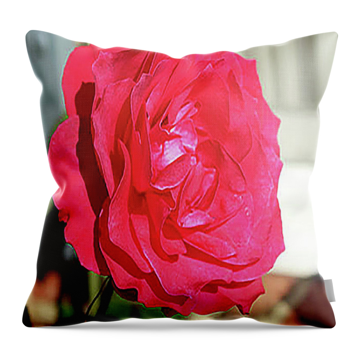 Rose Throw Pillow featuring the digital art Grandma's Rose by Linda Ritlinger